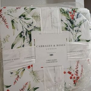 Cabbages & Roses Floral Queen Comforter Set